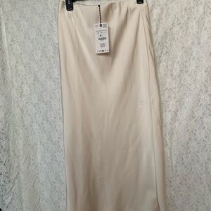 Cream Maxi Slip Skirt for Casual Resort Wear